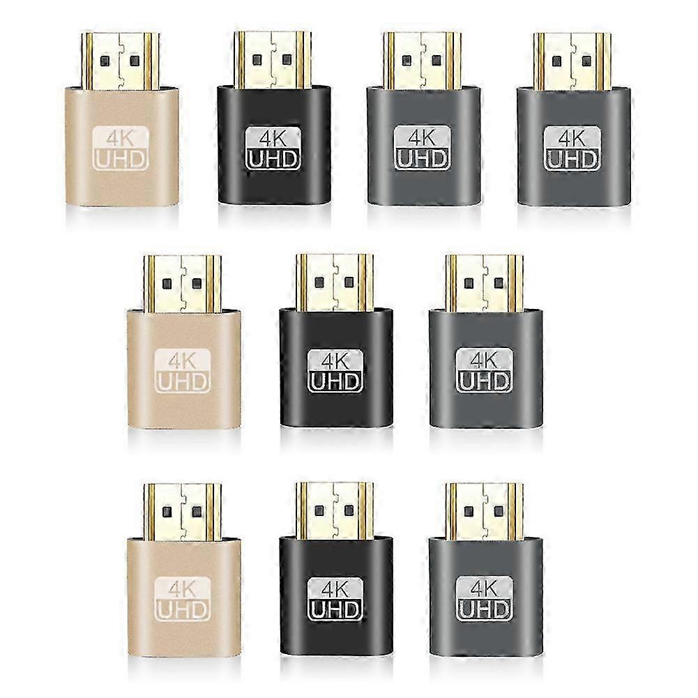 10Pcs HDMI Dummy Plug 4K EDID Emulator Headless Ghost Display Adapter