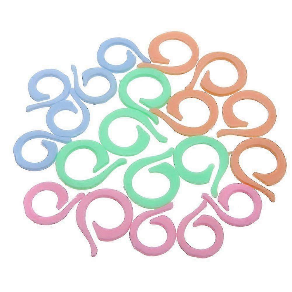 20pcs Colorful Crochet Locking Marker Knitting Ring Maker Holder Set