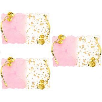 Pink Nail Display Tray for Display 3Pcs Manicure Mixing Pallet Mirror Surface