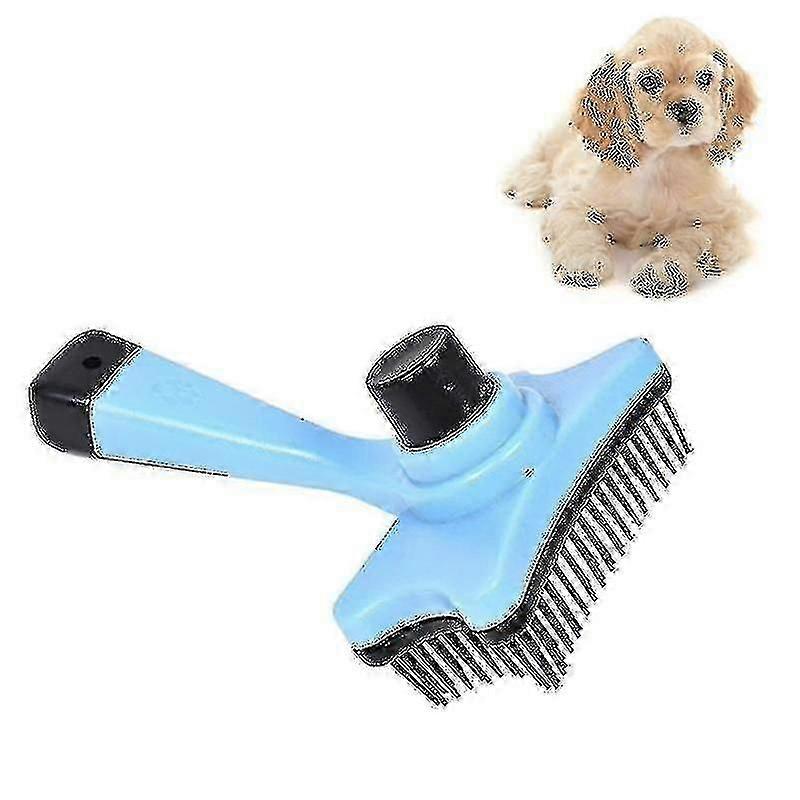 Multi-functional Plastic Grooming Comb Cut Tangles Tool Pet Brushes(blue)