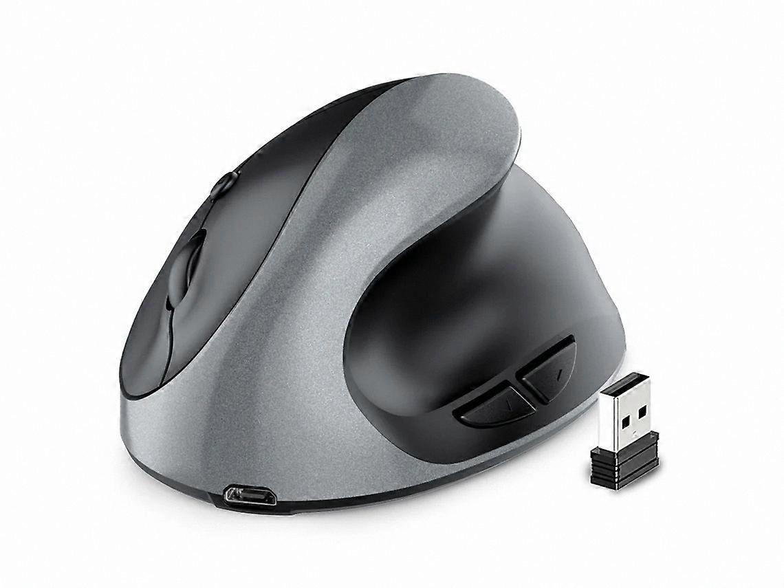 Silent Ergonomic Wireless Mouse, Rechargeable, Gray