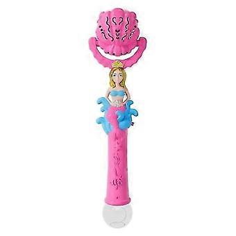 Bacchetta del creatore di bolle della sirena del fumetto con la luce della sirena della ragazza dei bambini Portatile Automatico Soffiatore di bolle Macchina Giocattolo Ragazzi Ragazze Regalo di compleanno