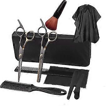 Stainless Steel Professional Hair Scissors Set 6.0 10set - Barber Thinning Shears & Salon Cutting Kit