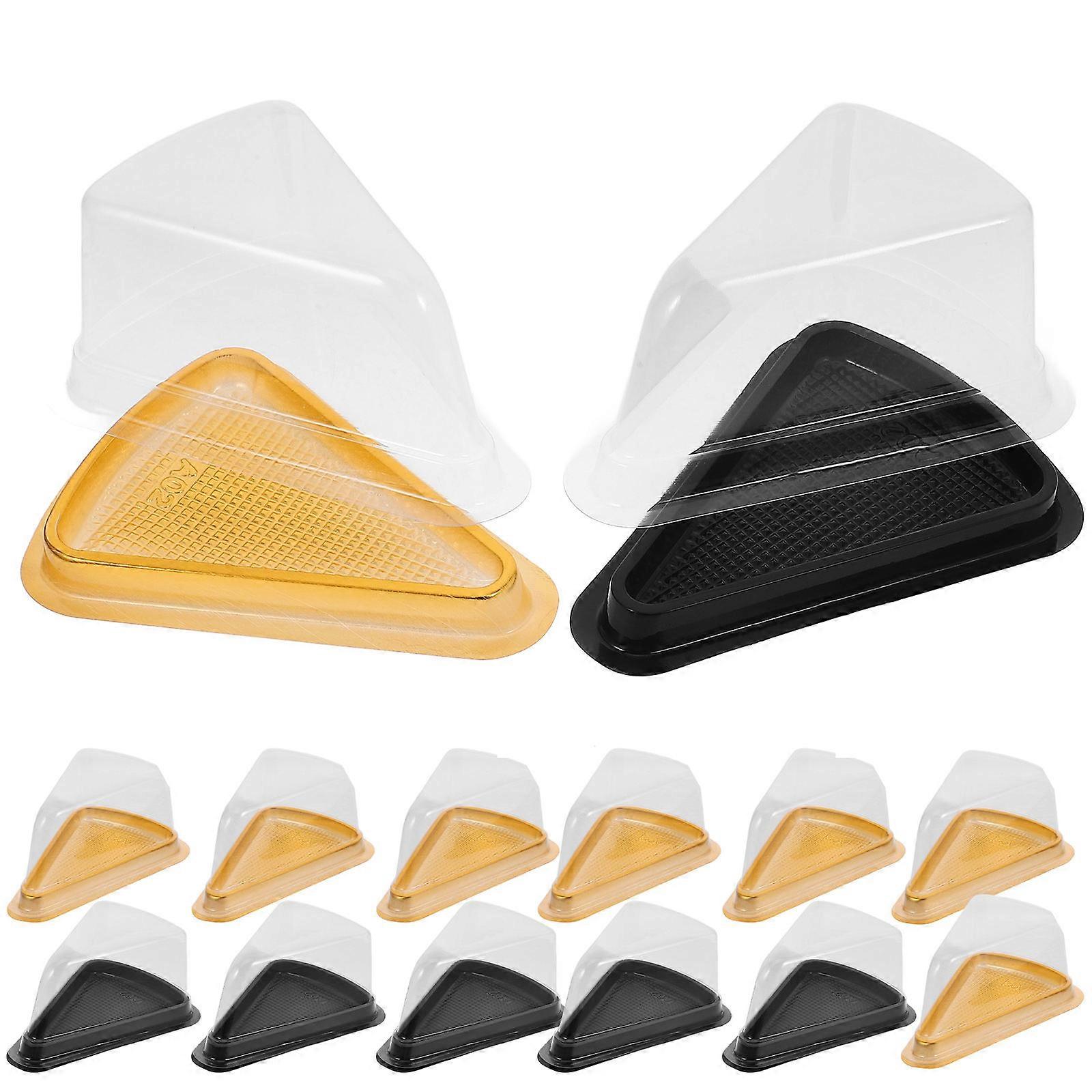 40Pcs Cake Slice Boxes Useful Cake Slice Containers Plastic Triangular Packaging Boxes