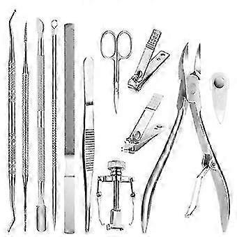 12-teiliges Nagelknipser-Set aus Edelstahl für Maniküre und Pediküre inklusive Werkzeugen gegen eingewachsene Zehennägel