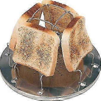 Tragbarer Camping-Toaster Edelstahl 4-Scheiben-Camp-Toaster für Camper, Wanderer, Outdoor-Enthusiasten und Familien
