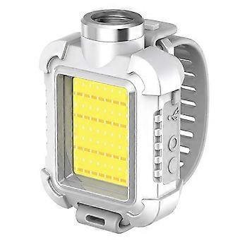 Wiederaufladbare LED-Handgelenkleuchte, wasserdicht (IPX5), 3 Modi & SOS-Funktion, ideal für Outdoor-Aktivitäten, Camping und Radfahren, Weiß