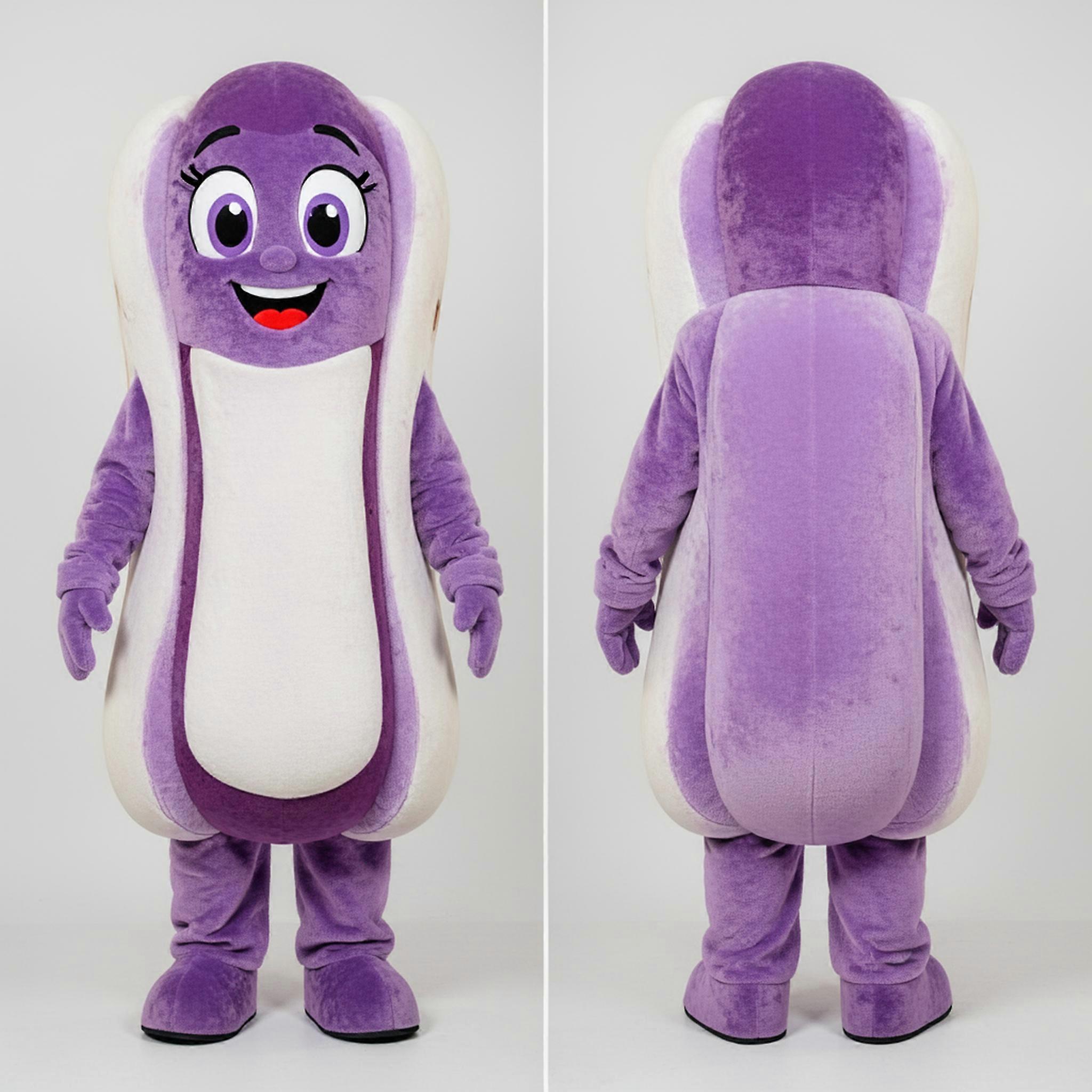 MASTICOT Lavender Plush Hot Dog Mascot