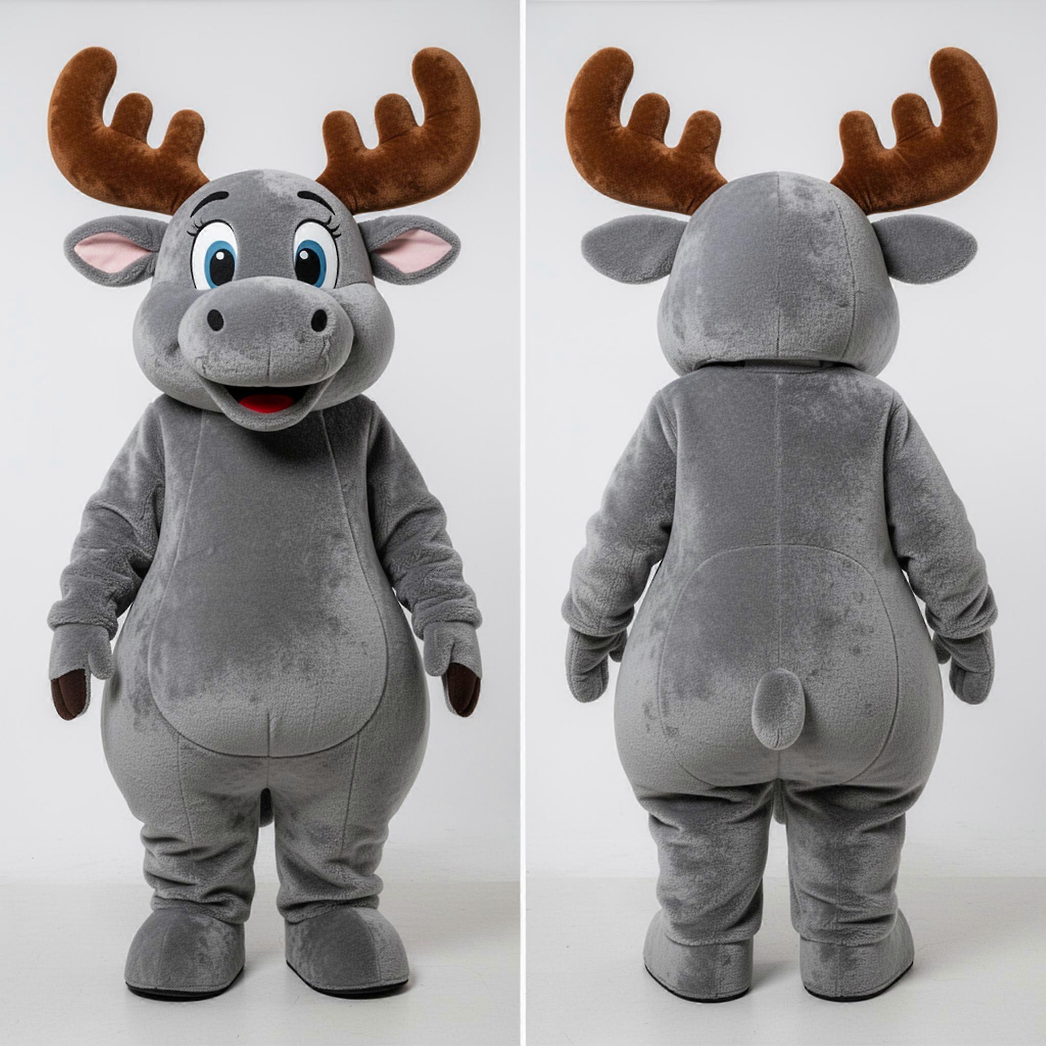 MASTICOT Muted Gray Lanky Elk Mascot