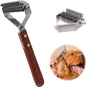 14 Klingen Unterwolle-Rechen, professionelles Haustier-Enthaarungskamm-Pflege-Abziehwerkzeug für Hunde und Katzen (6,2 cm)