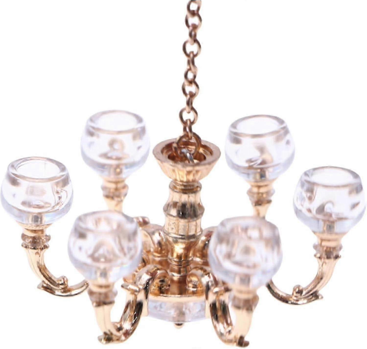 Sturdy Alloy Mini Chandelier 1:12