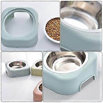 Futternapf für Haustiere mit Nackenkomfort aus Metall, blau, 1 Set