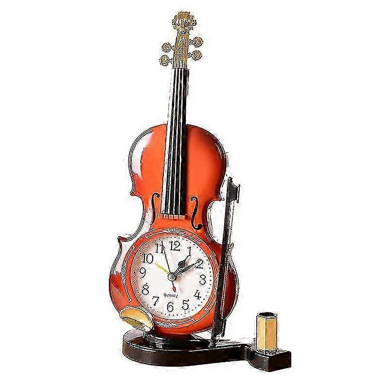 Creative Violin Alarm Clock Orange 1pcs Student Gift