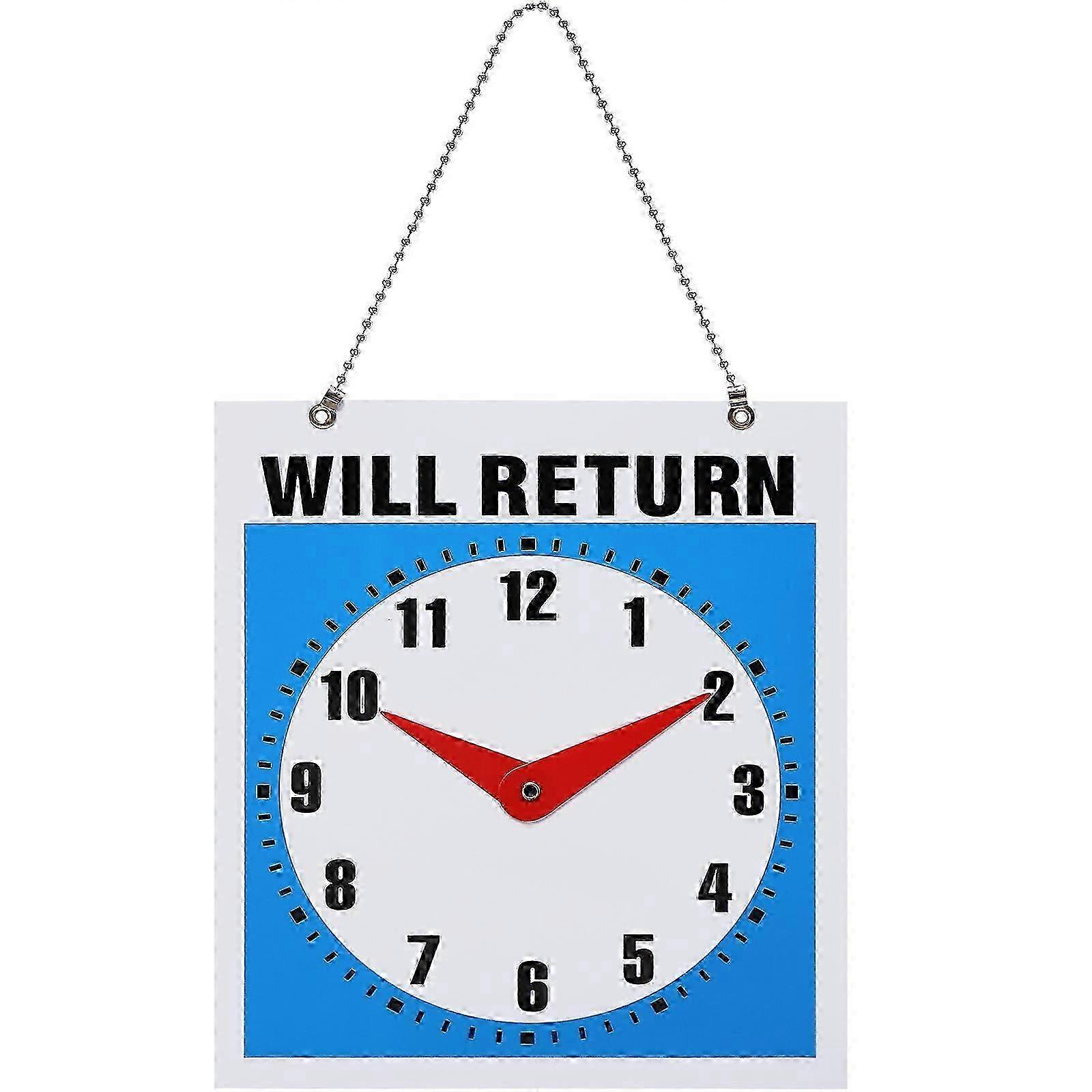 22cm Open Sign Clock Double-Sided PVC