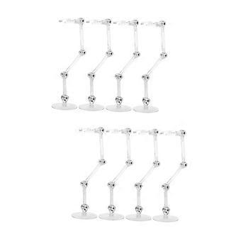Conjunto de 8 suportes para figuras de ação com braço de apoio ajustável para exibição e posicionamento estáveis.