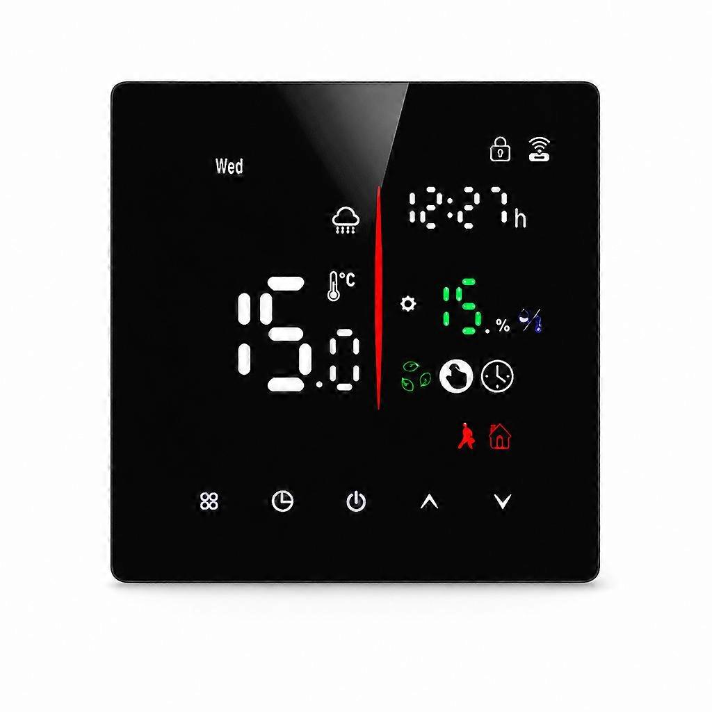 Programmerbar elektrisk gulvvarmetermostat, sort, 16A, ingen Wi-Fi