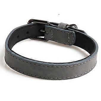 Verstelbare, gevoerde leren hondenhalsband
