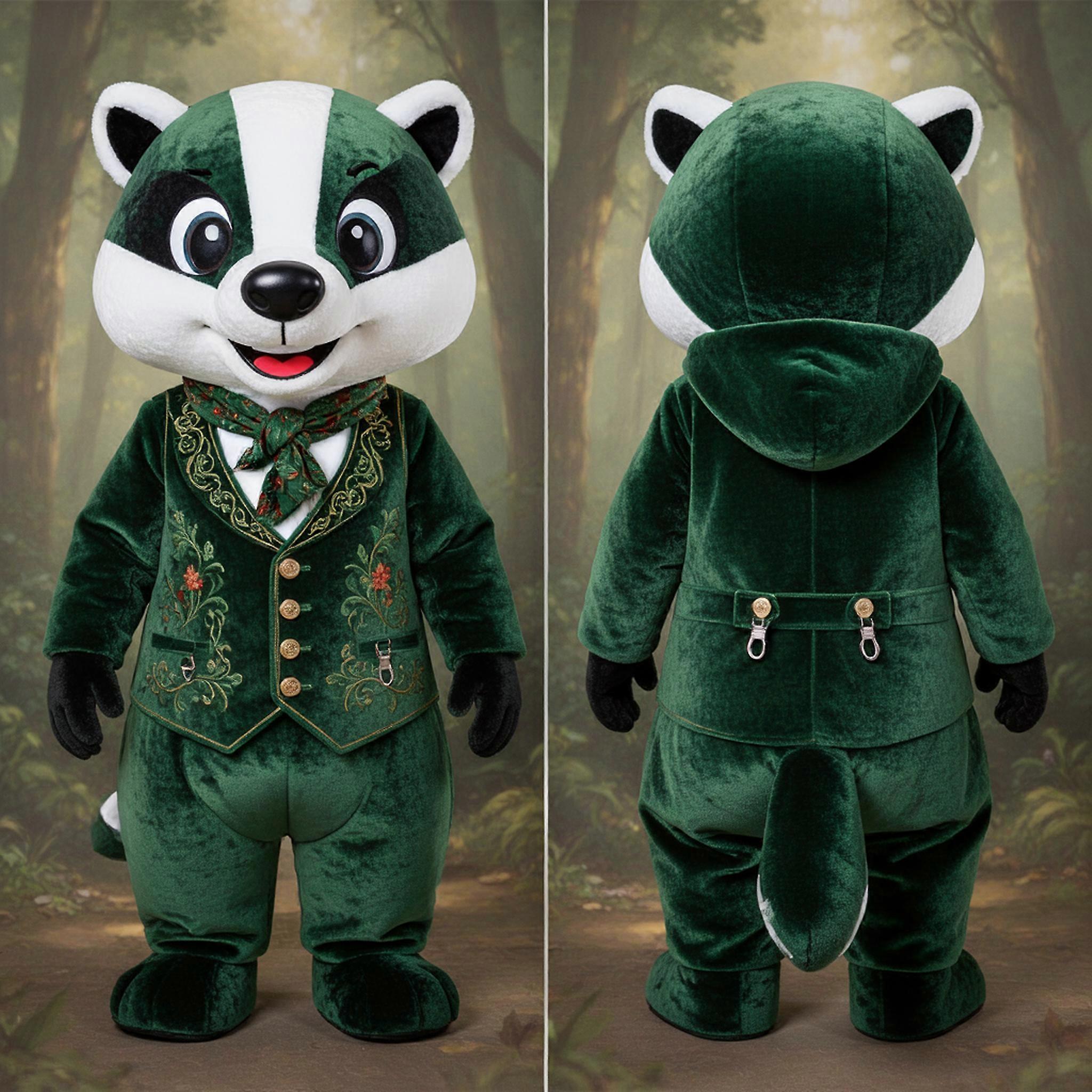 MASTICOT Emerald Green Broad Shouldered Badger Mascot