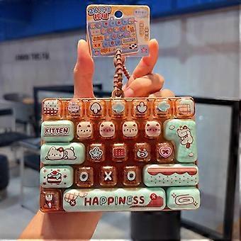 26 Key Mini Fidget Clicker Keychain Keyboard Shape Decompression Anti Stress Toy for Adults Long Meeting Boredom Relief