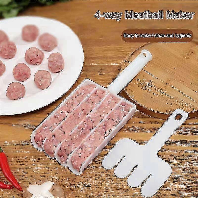 Consistent Portioning & Easy Release Triple Meatball Maker with Cutting Spade, Nonstick Surface