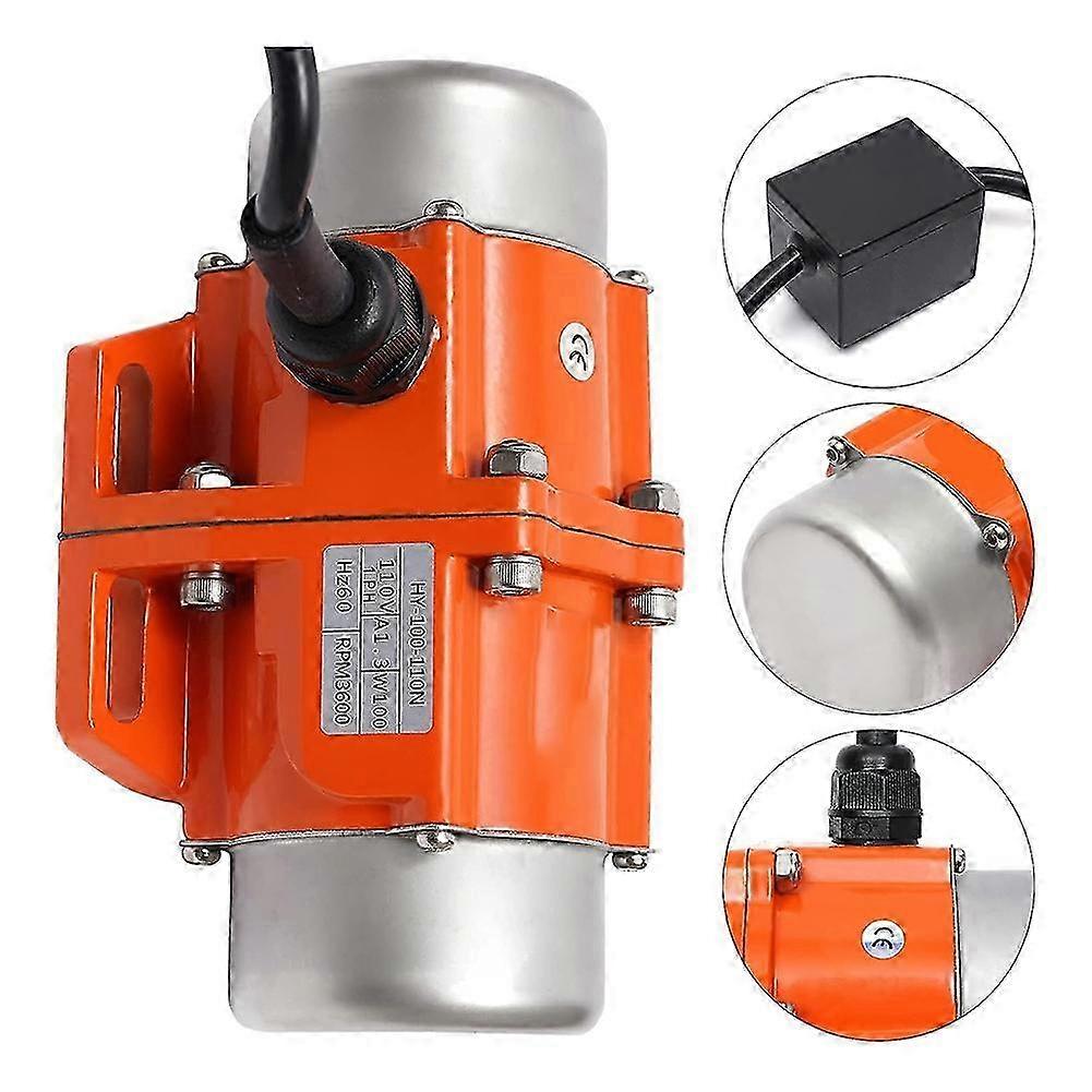 Ac Vibration Motor 100W Vibrating Asynchronous 110V 3600Rpm,compatible with Shaker Table, Adjustable Eccentricity Block