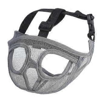 Short Snout Dog Muzzle, PVC Breathable Mesh Flat Faced Muzzle, Adjustable Quick Release Strap, Stop Biting Barking Licking, for Bulldogs Pugs, S M L