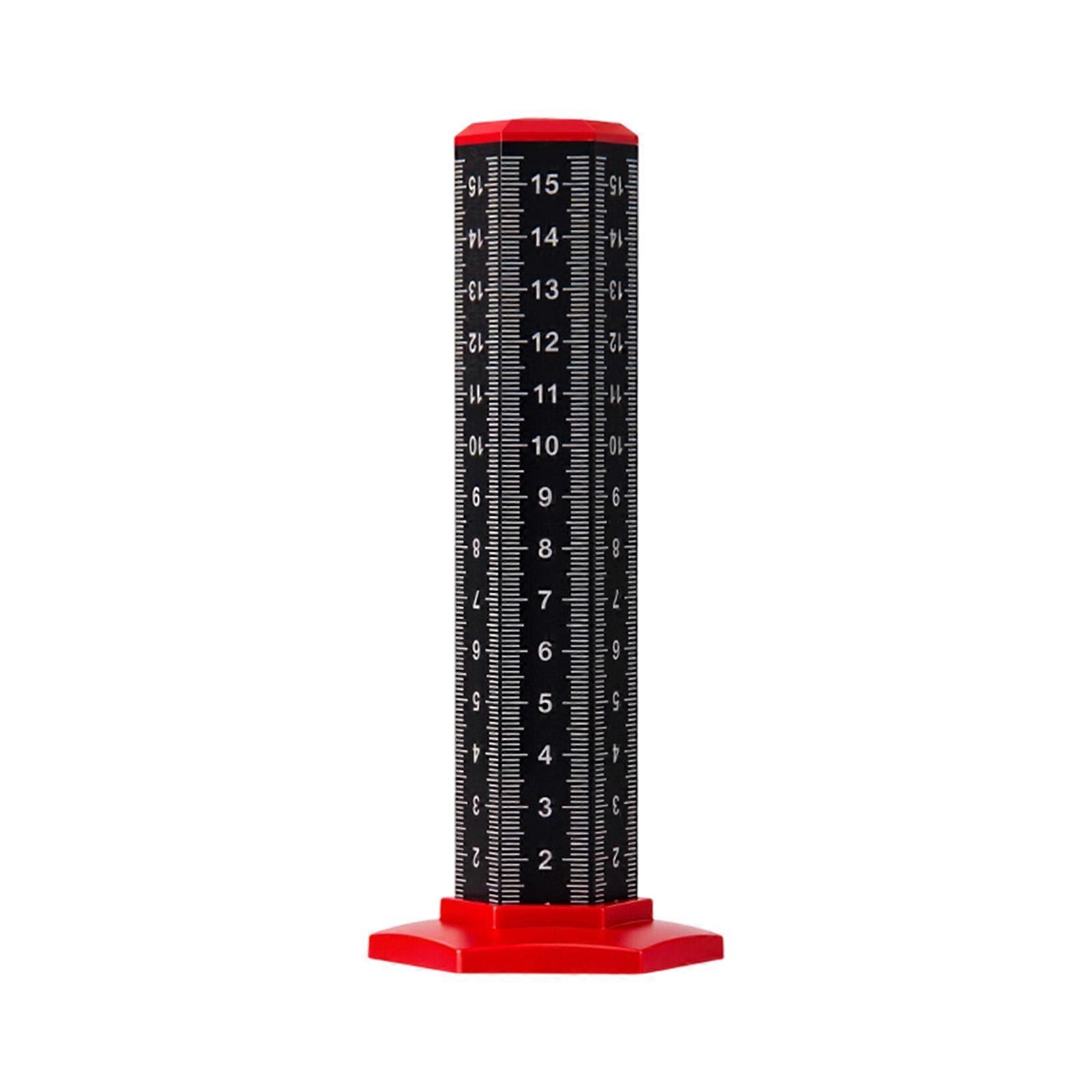 Aluminum Height Reference Tool with Graduations on Six Surfaces for Wall Edges, Corners, Openings and Counter Leveling Multicolor