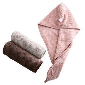 Fast Drying Hair Cap Coral Fleece for Hair Drying 3Pcs Bath Wrap Set