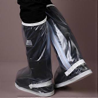 Rainproof Cycling Shoe Covers - Thick Sole High-Top Waterproof Shoe Covers for Men & Women, Black fyt