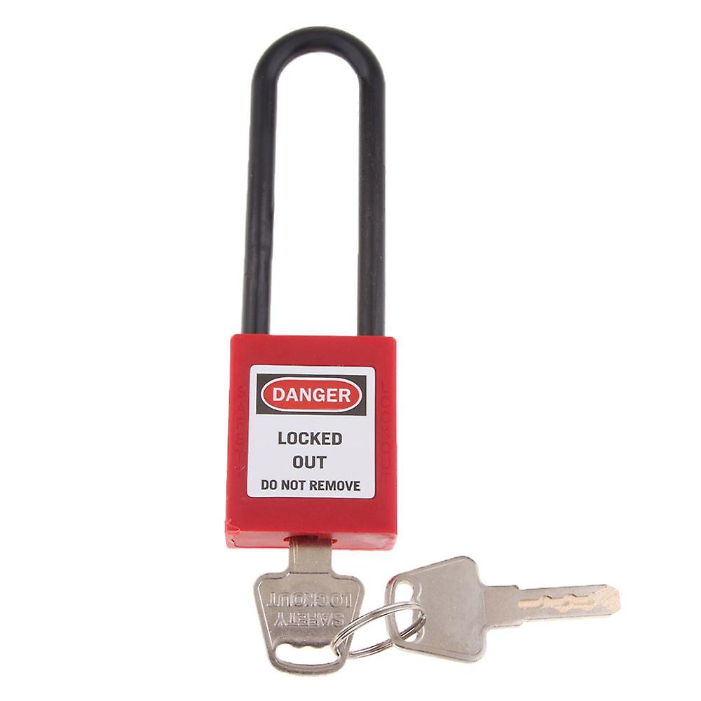 Keyed Safety Security Padlock, Different, Pa And Steel, Red