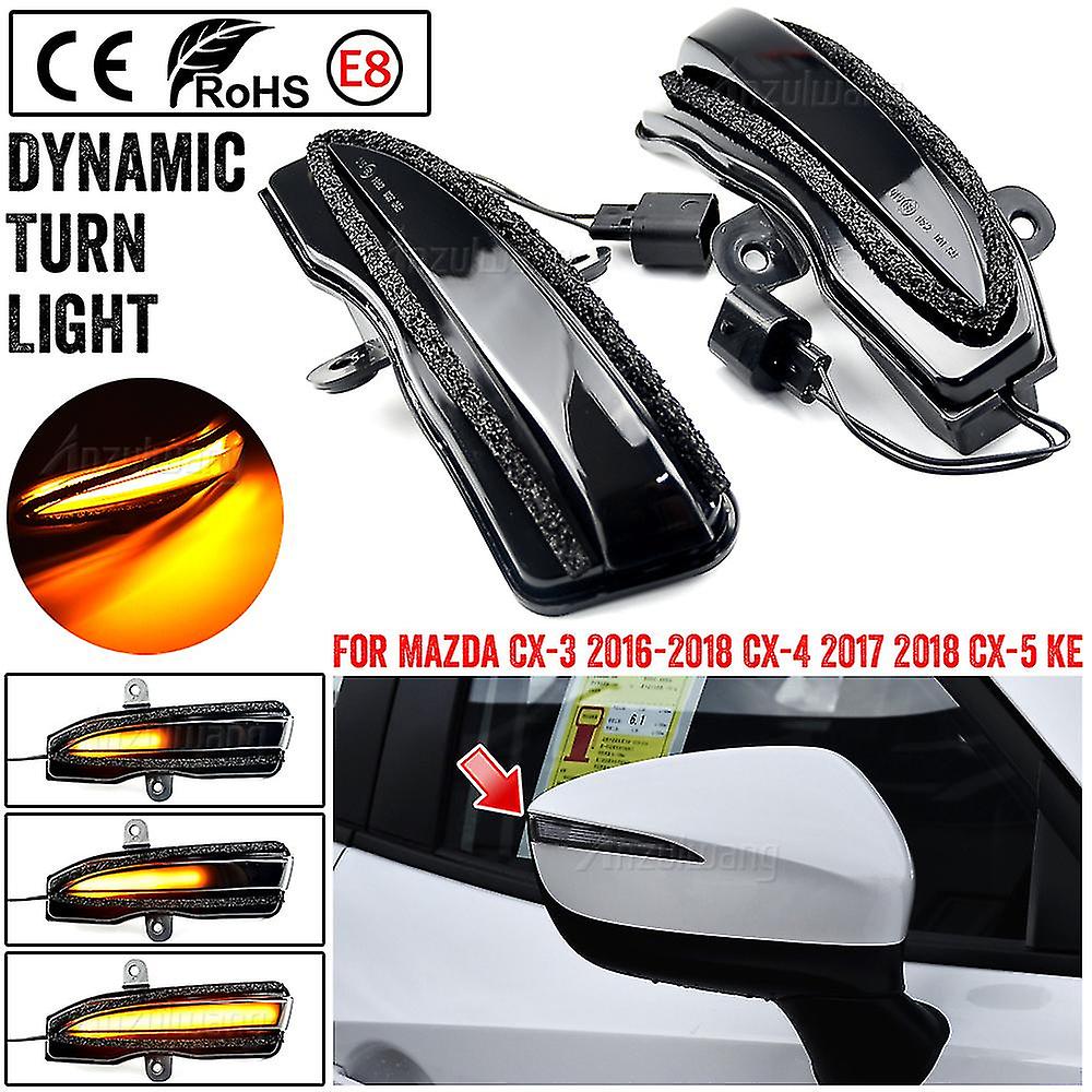 2pcs Dynamic Turn Signal Led Side Mirror Indicator Blinker Sequential Light Compatible with Mazda Cx-3 Cx3 2016-2018 Cx-4 Cx4 Cx-5 Cx5 Ke