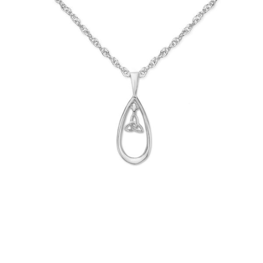 Celtic Holy Trinity Knot Necklace Pendant Teardrop Shape - Includes A 20"Silver Chain