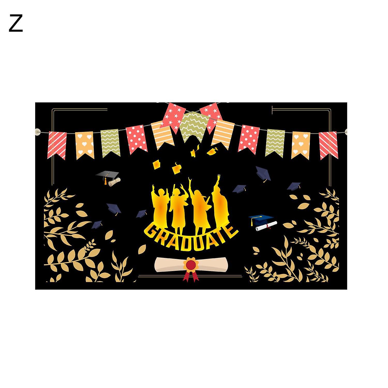 Foldable Graduation Backdrop Anti-Fall Polyester Non-Fading Hanging Graduation Banner Party Supplies