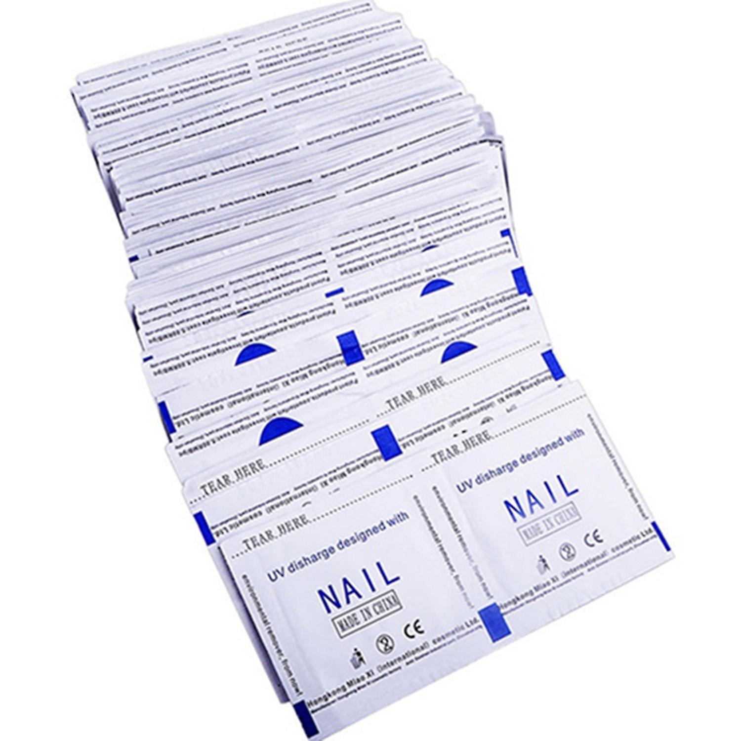 2 x 50Pcs Polish Gel Remover Disposable Back Adhesive Quick Unpacking Gentle Nail Degrease Pad for W