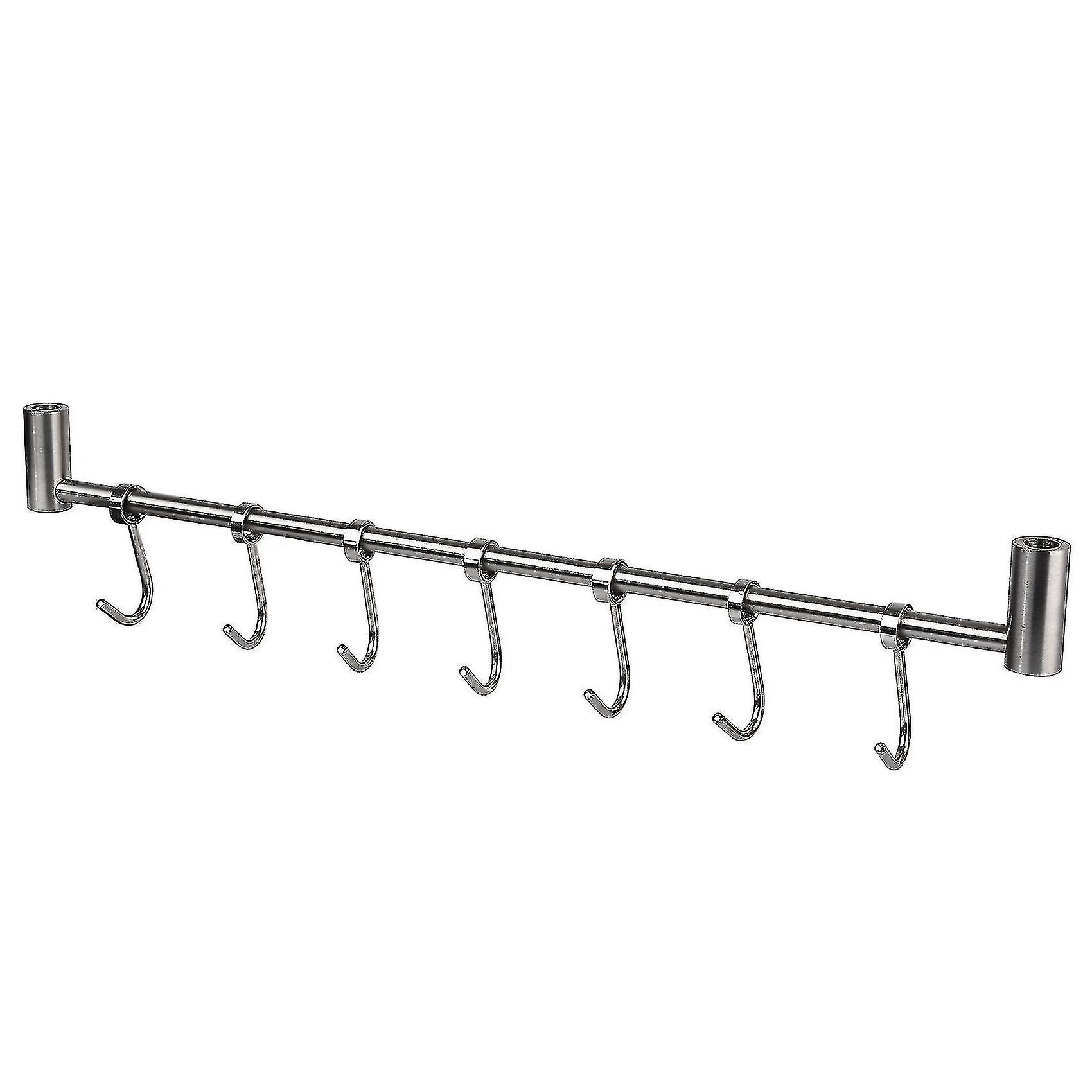 Kitchen Rail Rack Hanging Rack Stainless Steel 7 Sliding Hooks