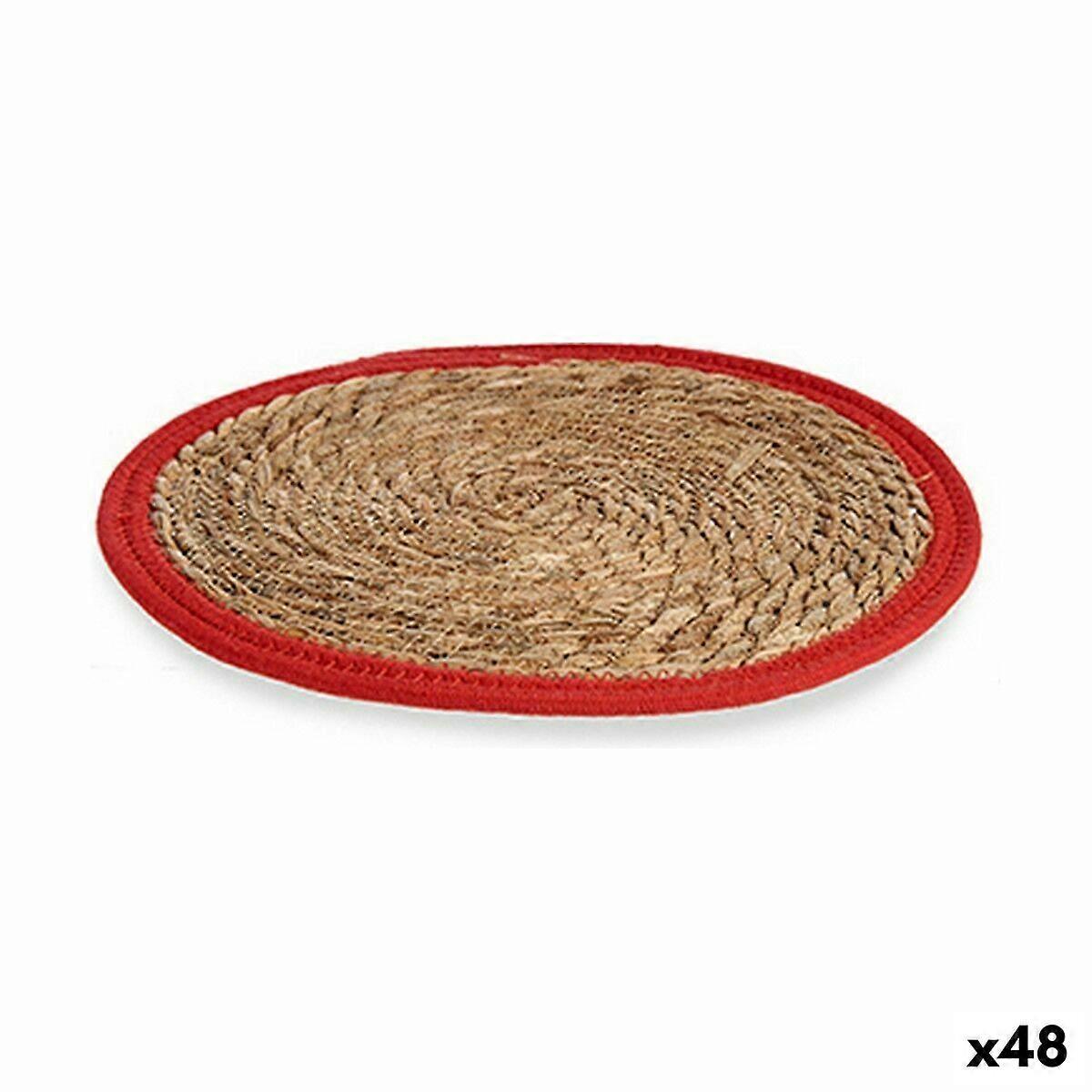 Tischset Geschenkdeko Rot Naturfaser 35 x 1 x 35 cm (48 Stück)