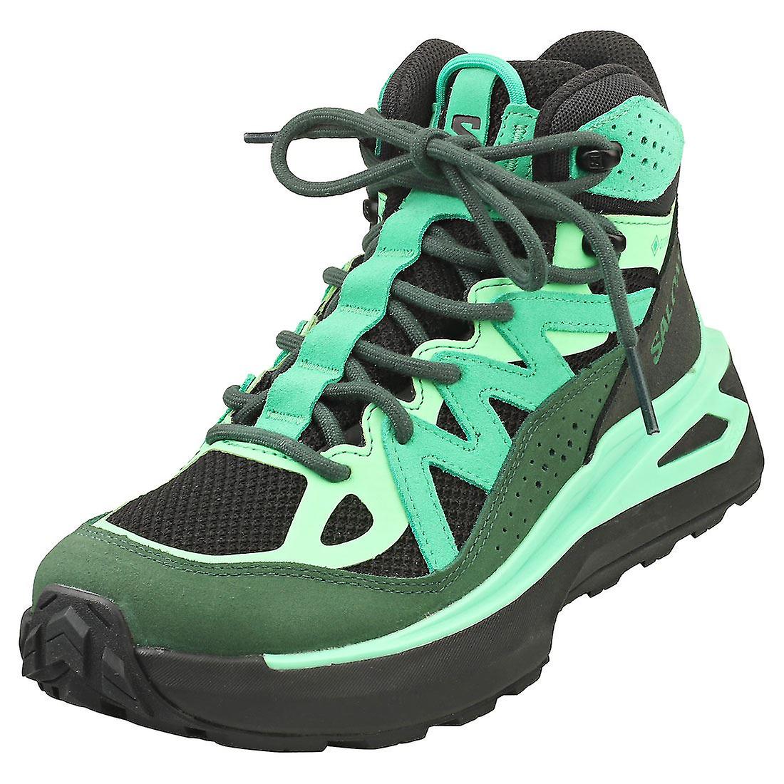 Salomon Odyssey Elmt Mid Gore-tex 男士步行运动鞋,绿色 黑色