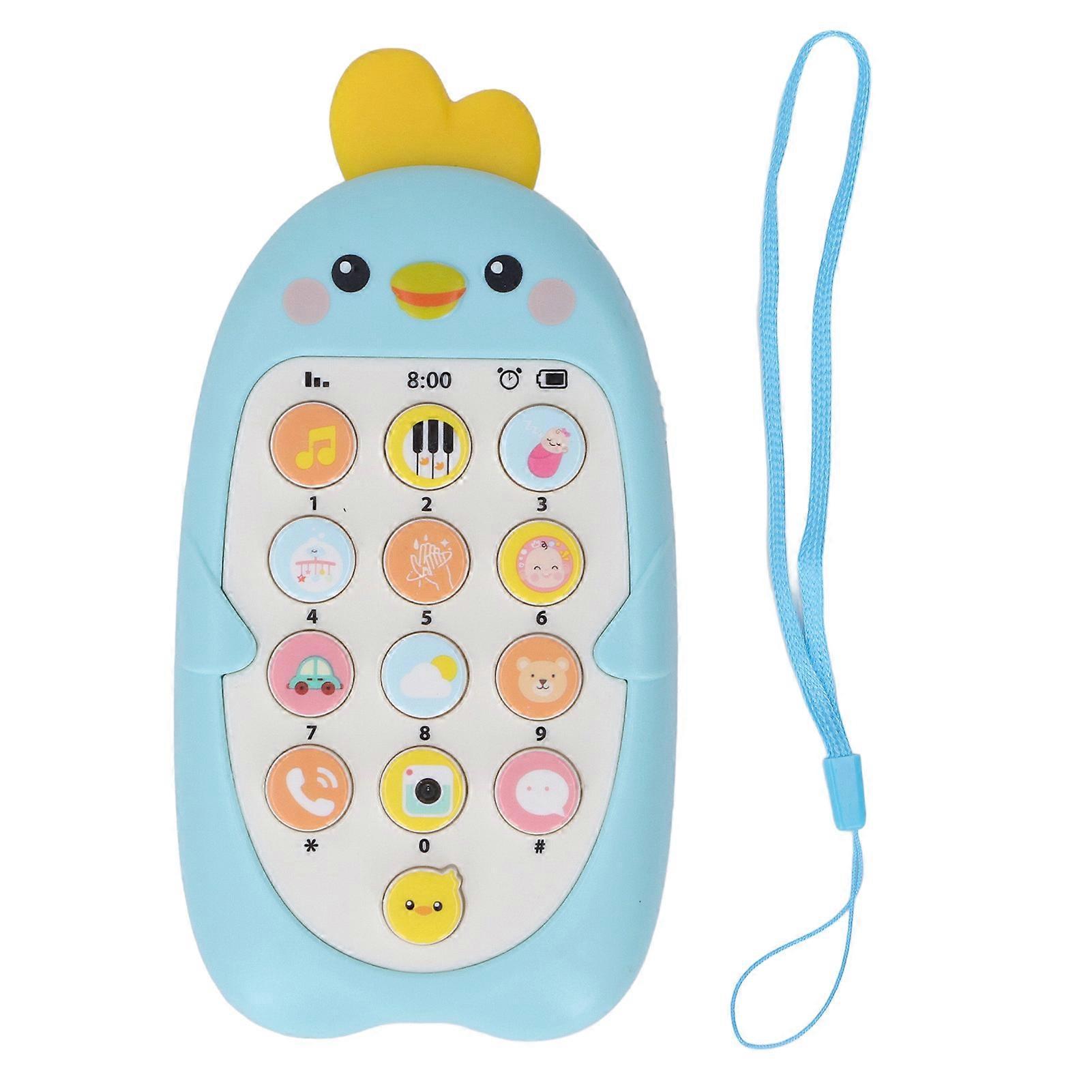 Verdant Touch Electronic Baby Phone Toy Cartoon Design Toy Phone with Lanyard for Baby, Early Education Multifunctional Music Toy Phone