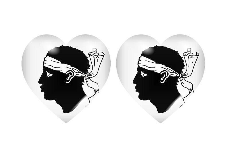 2x Stick sticker flag corsican heart corsica