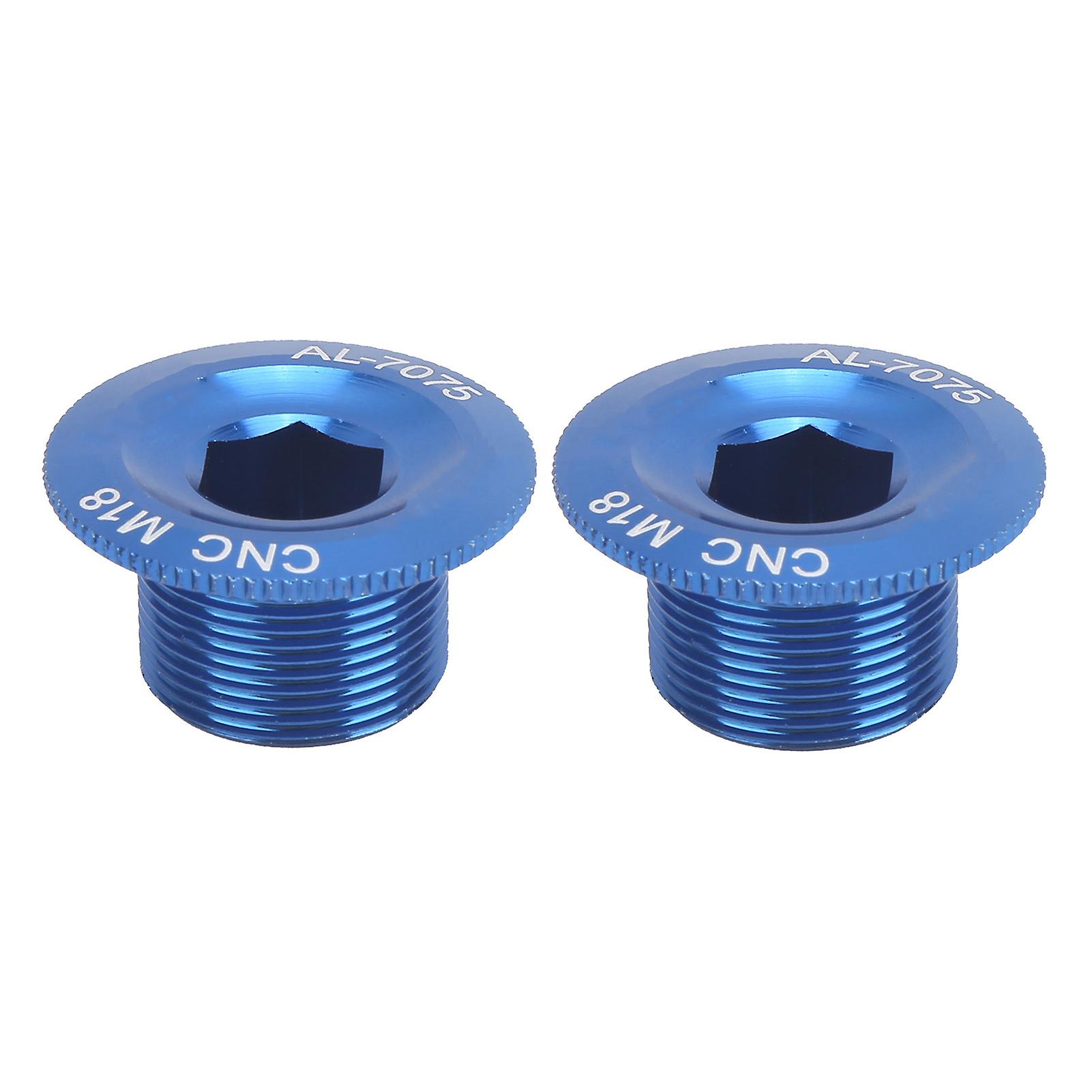 2Pcs Mountain Bike Crank Arm Fixing Bolts Bicycle Aluminum Alloy Crank Cover Screw CapM18 Blue