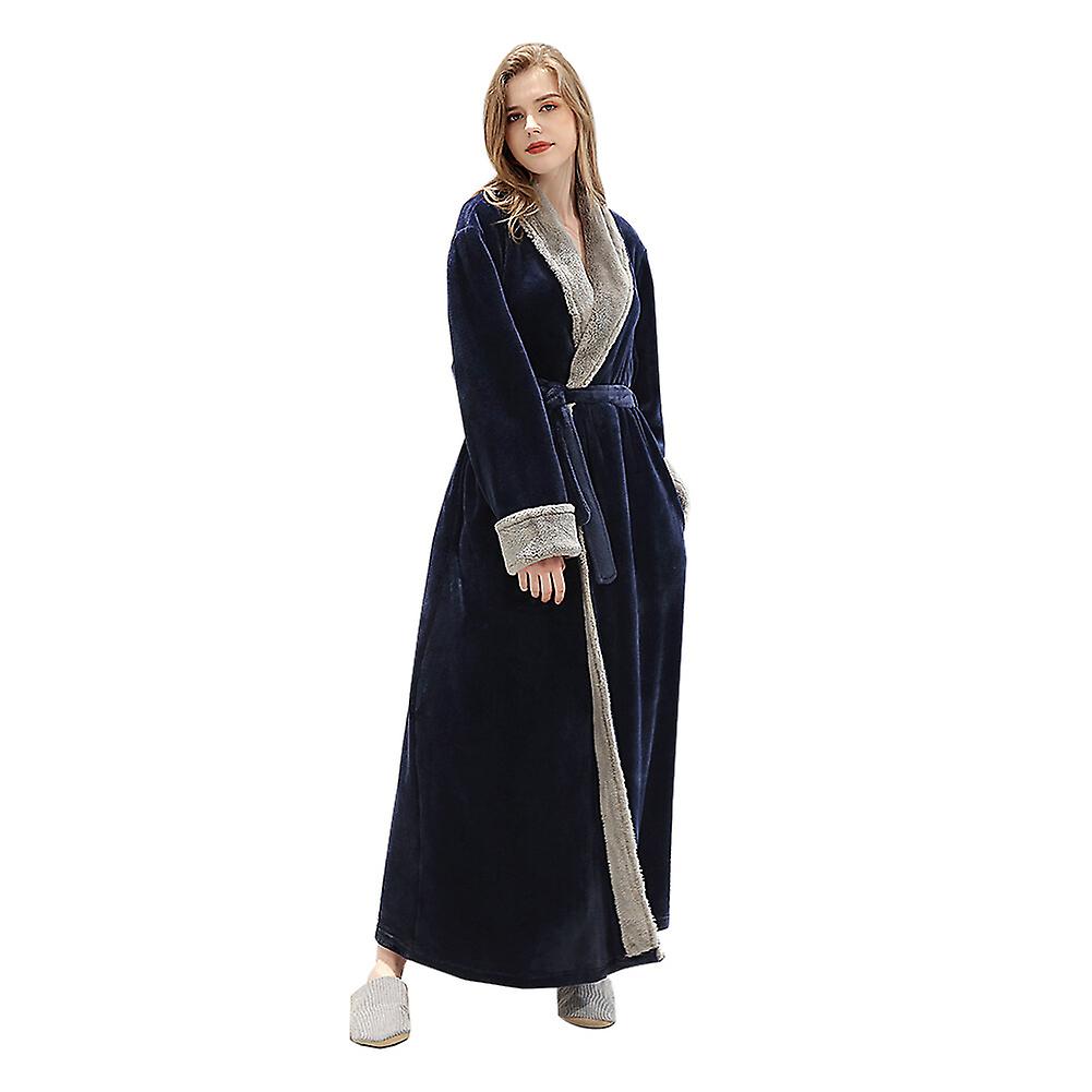 Dames et hommes polaire longue robe de chambre peignoir de bain peignoir en flanelle douce tout neuf