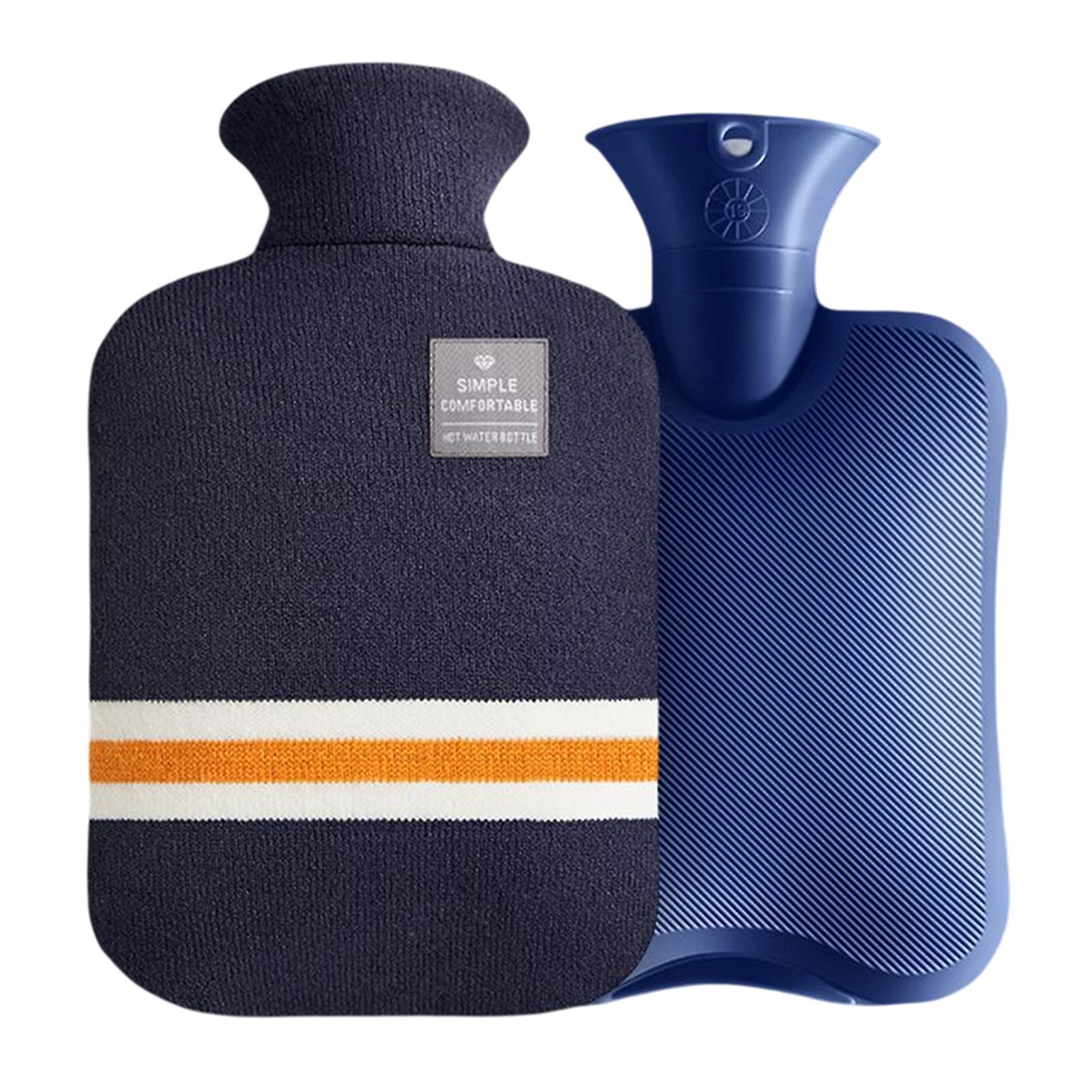 Hot Water Bottle 1/2L Leak-Proof Bed Bottle with Soft Cover Long Term Heat Hot Water Bottle for Bed