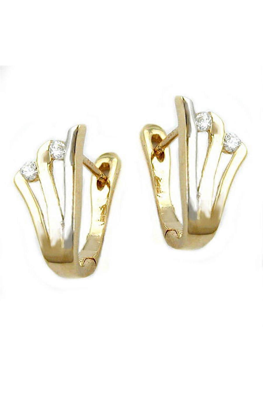 Hoop Earrings 14mm Two Tone 9k Gold - Gl430945
