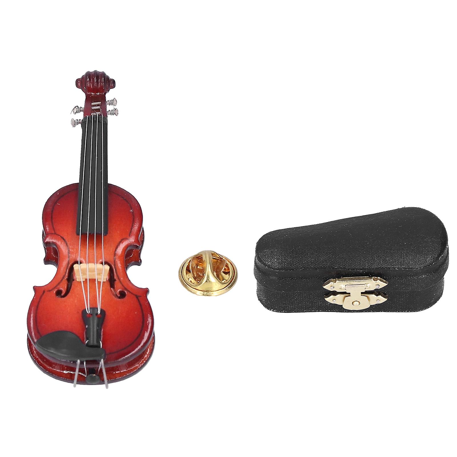 Violin Brooch Exquisite Details Without Barbs Mini Musical Instrument Model for Gift Giving Dress Decoration