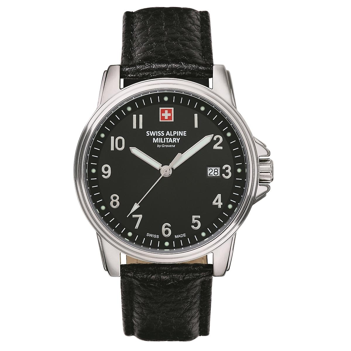 Swiss Alpine Military Men's Watch Analog Quartz 7011.1537SAM Leather