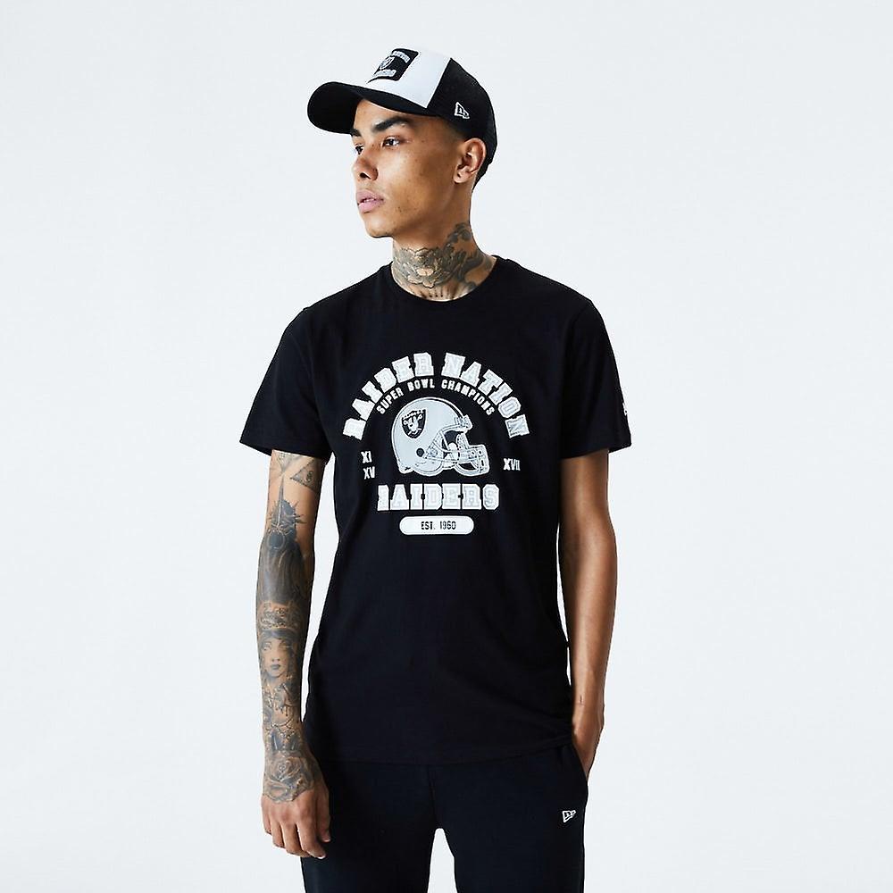 Las Vegas Raiders Helmet And Wordmark Black T-shirt