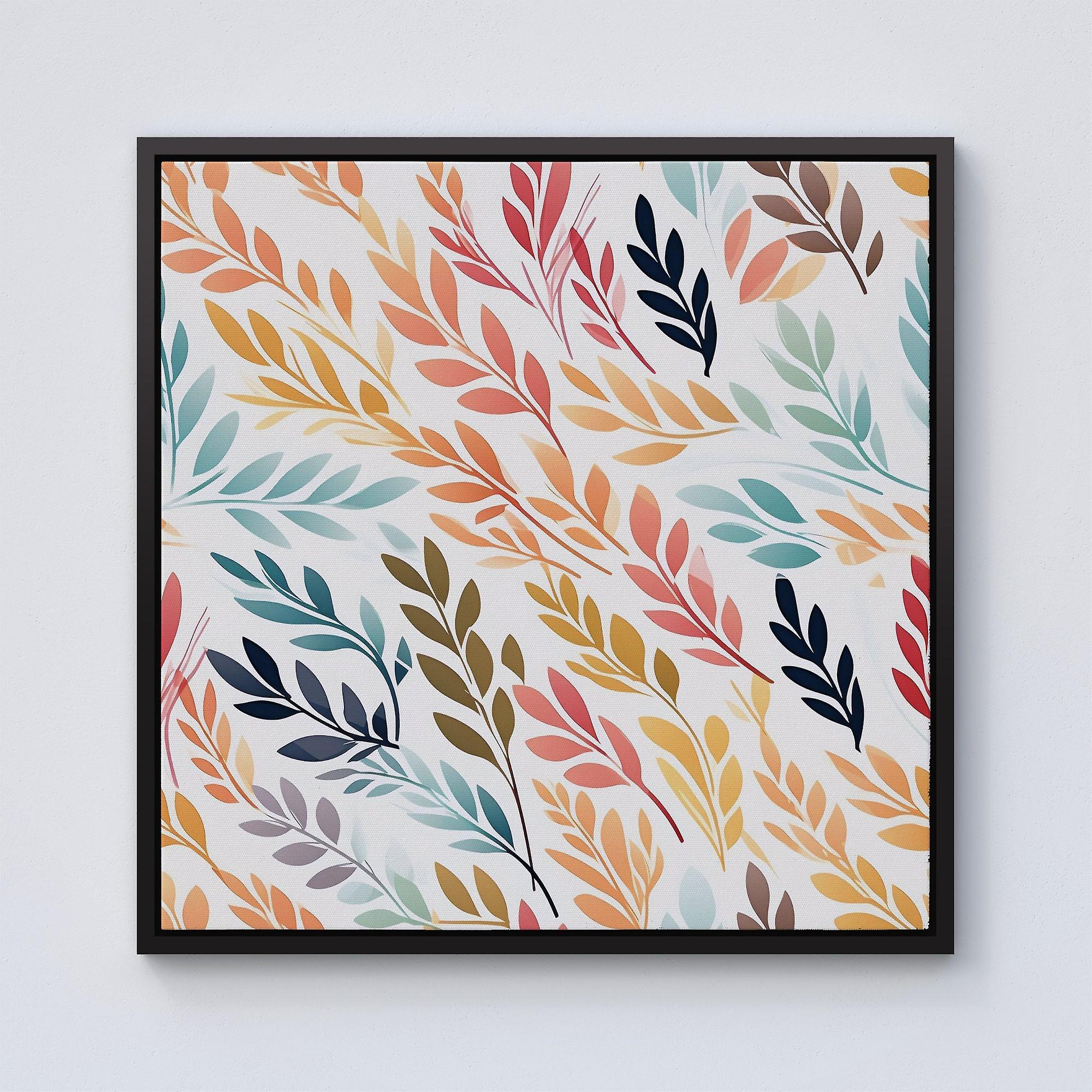 Colouful Sping Leaves Framed Canvas