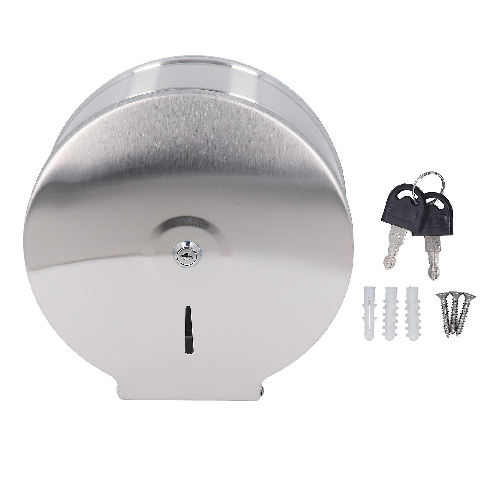 Commercial Roll Toilet Paper Holder with 2 Keys 201 Stainless Steel Easy Access Commercial Toilet Paper Dispenser for Public Place Office