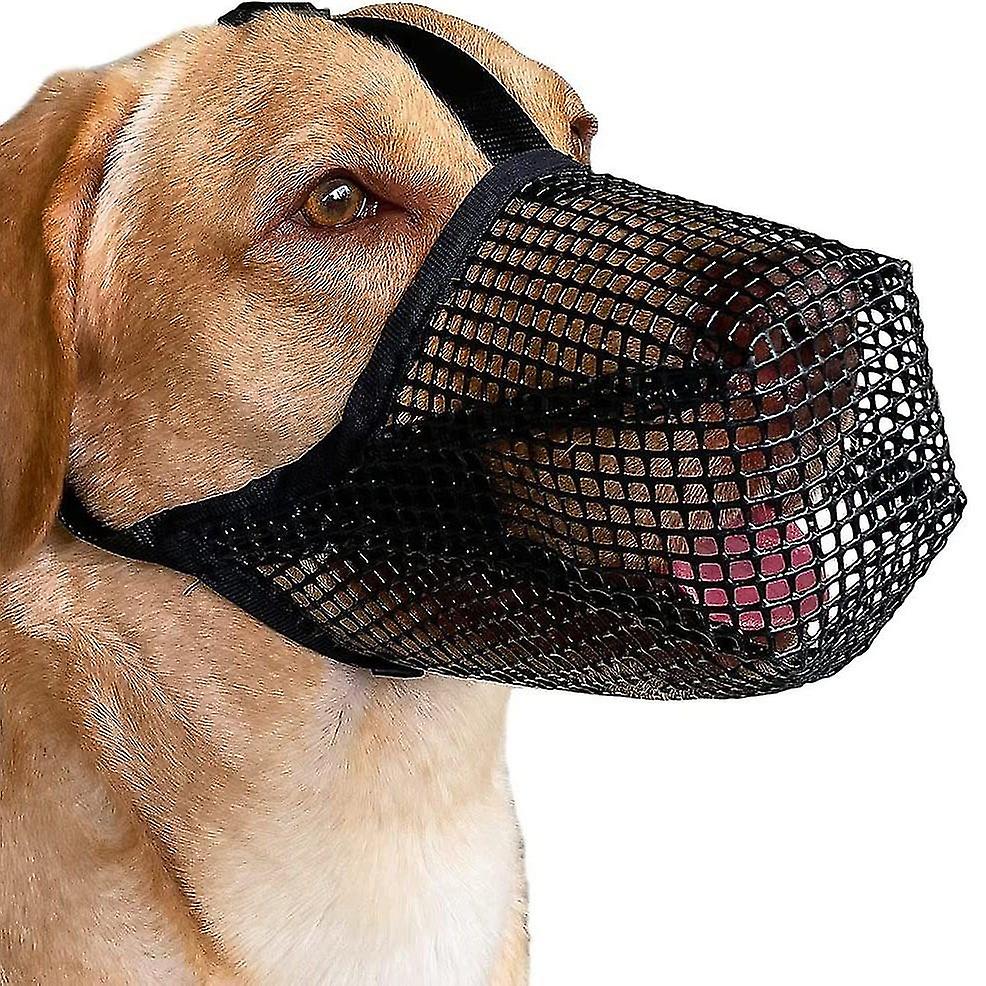 Dog Muzzle with Rounded Mesh, Breathable Muzzle for Small, Medium and Large Dogs, Prevents Eating, B