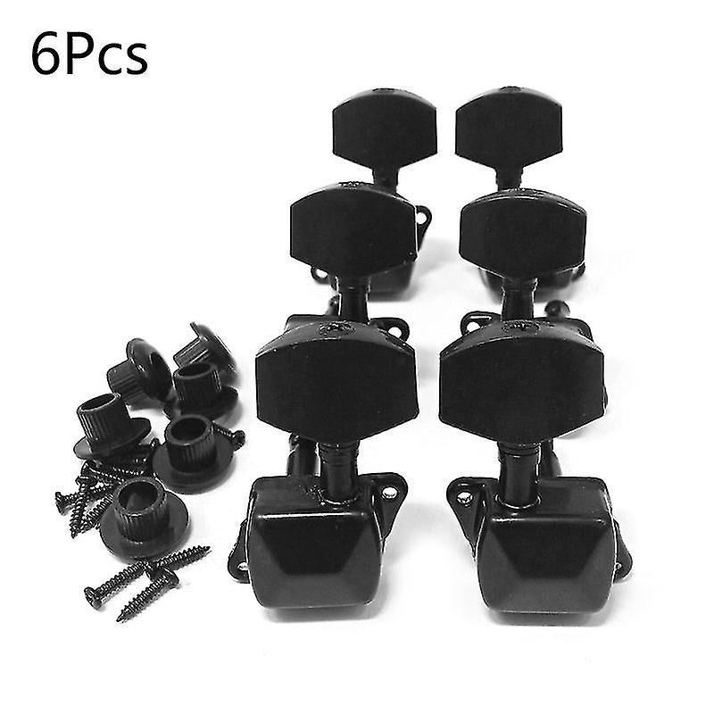 Set of 6, Semi-Closed Guitar String Tuning Pegs Guitar String Button Tuner Machine Heads for Acoustic Electric Guitars